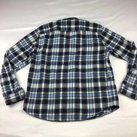 American Eagle Men’s Blue Plaid Flannel Button Down Shirt Cotton Size Large - Picture 2 of 4